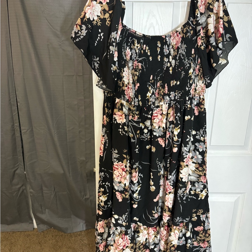 Floral Black Dress